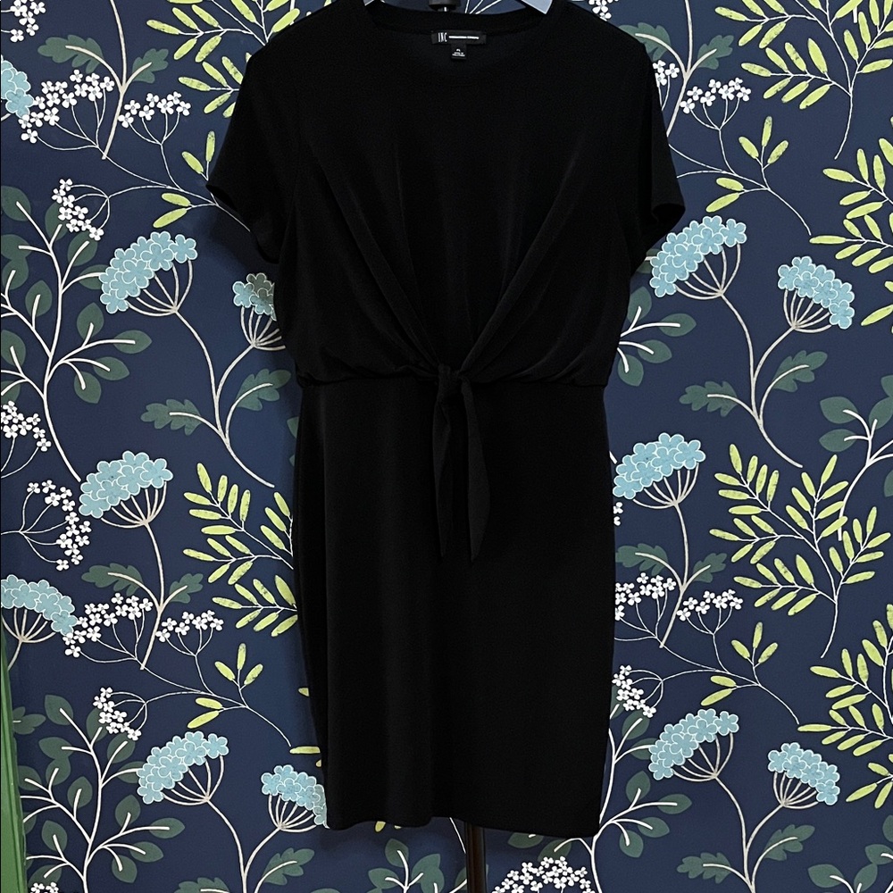 INC International Concepts Black Tie-Front Mini Dress Size LP